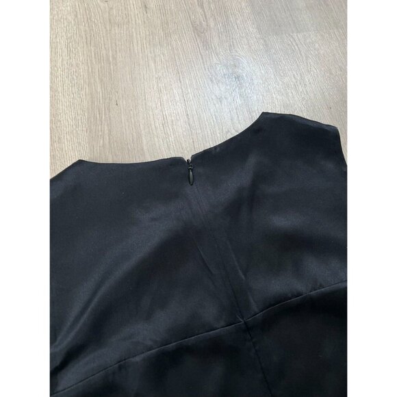 $695 3.1 Phillip Lim Women's Black Round Neck Sleeveless Silk Belt Dress Size 4 - Picture 8 of 9